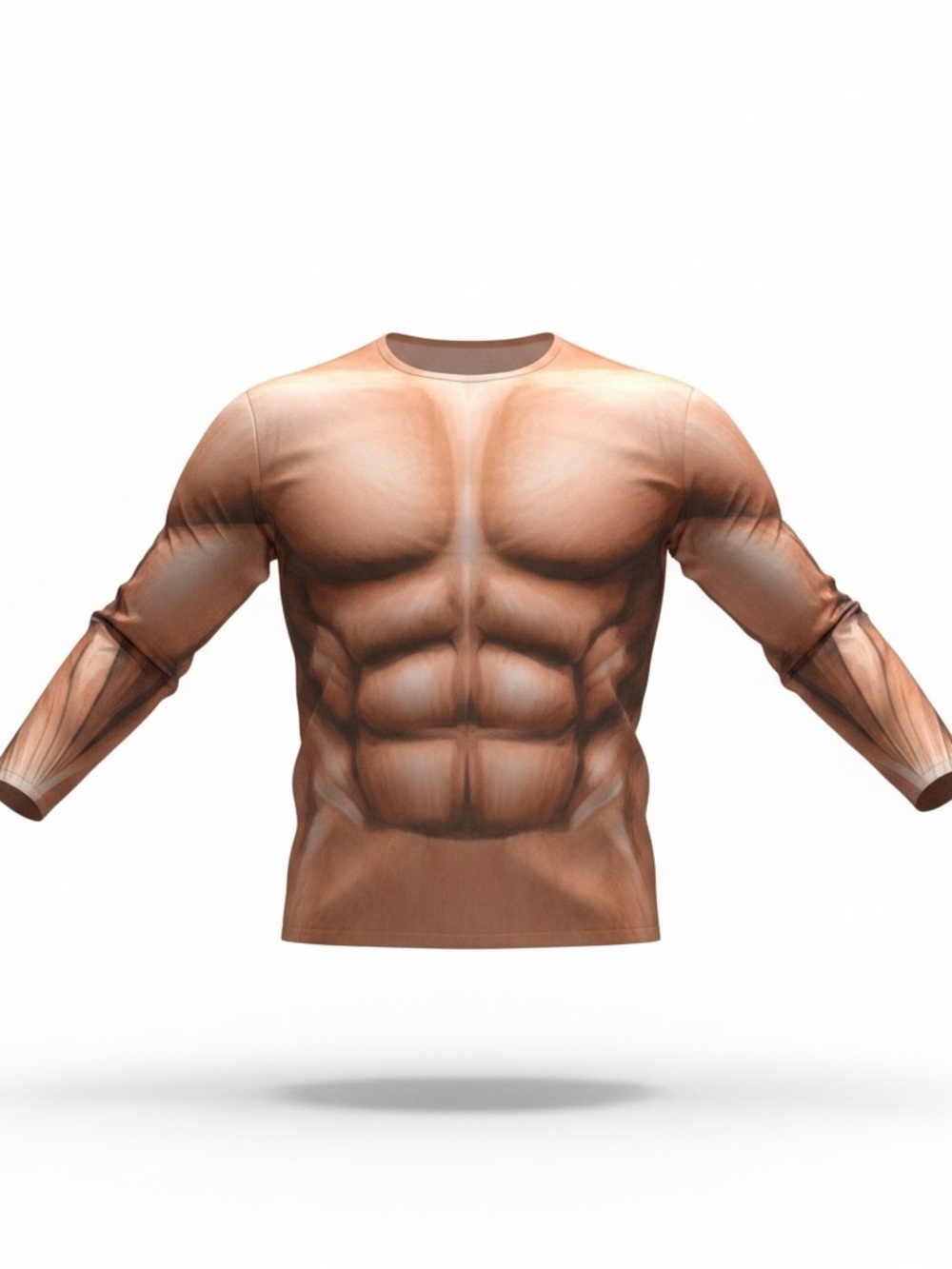 Under wraps Satin Muscle-Effect Long Sleeve Top in Peach